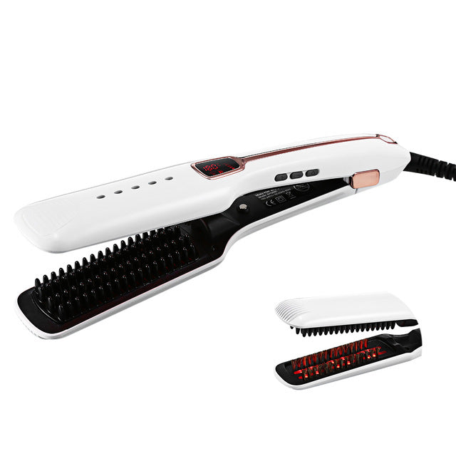 Professional Steam Hair Brush Steampod Fast Hair Straightener Electric Ionic Comb Spray Vapor Infrared Flat Iron Styling Tools