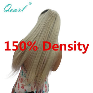 Qearl Brazilian Remy Hair Full Lace Wig 4/60# Blonde Ombre Lace Wig Real Human Hair Pre Plucked Natural hairline for White women