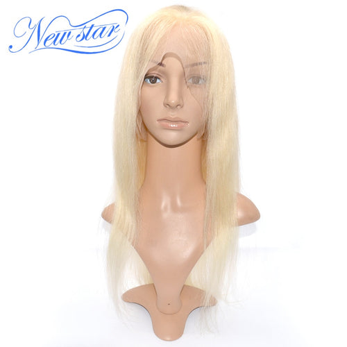 Blonde Glueless Brazilian Full Lace Wig New Star #613 Straight Hair 130%Density Platinum Remy Human Hair Pre Plucked Lace Wig