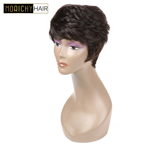 MORICHY Short Human Hair Wigs Pixie Cut Wigs For Women Whole Machine Wigs Non Lace Wig 1.75-4 Inches