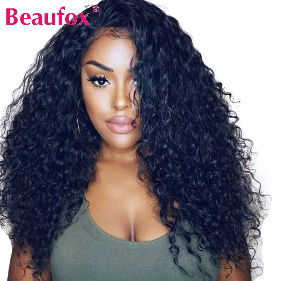 360 Lace Frontal Wigs Brazilian Water Wave Lace Front Human Hair Wigs 150% Density Pre Plucked Remy Brazilian Lace Wig Beaufox