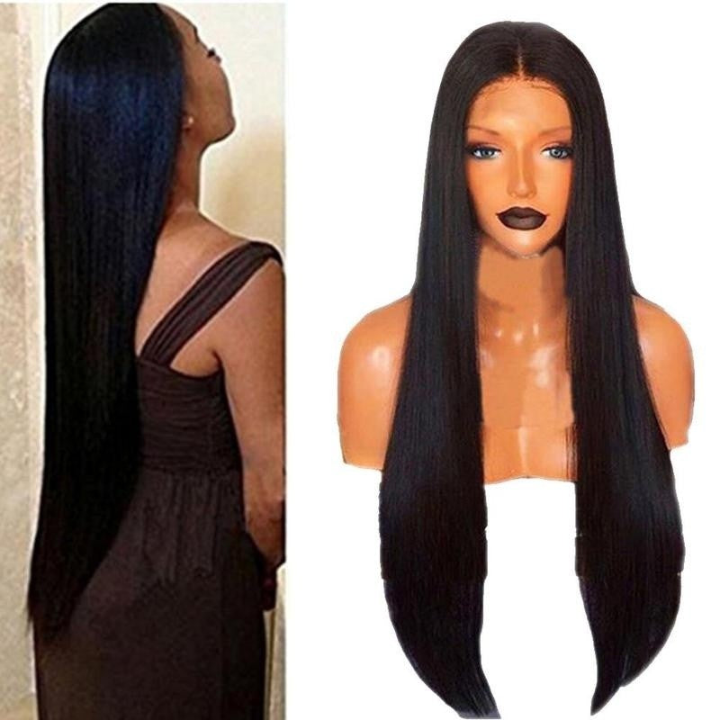 Black Hair Wigs Woman Long Straight Synthetic Wig Hair Wig