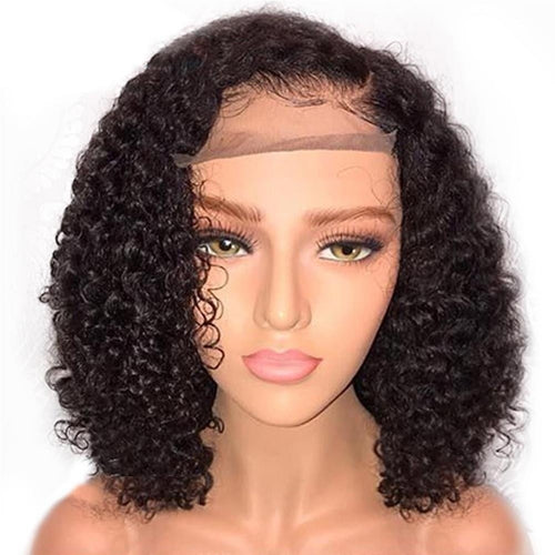 Curly Lace Frontal Wig Plucked With Baby Hair Brazilian 180% Density Lace Front Human Hair Wigs