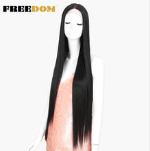 Charger l&#39;image dans la galerie, FREEDOM Synthetic Lace Front Wig 38 Inches deep patr Long Straight Wigs Ombre  Cosplay Wigs Synthetic Lace Wig For Black Women