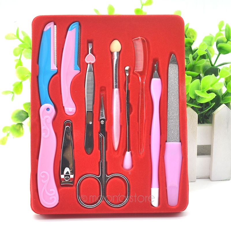 10 Pcs Make Up Set & Kit Nail Tools Kits Manicure Cosmetic Make Up Beauty Accessories maquiagem