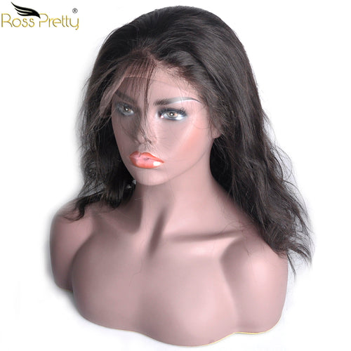 Ross Pretty Remy Full lace human hair wigs Brazilian Body Wave Hair Lace Wigs Natural color black Human Hair Lace wig