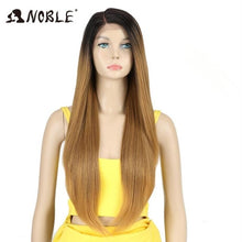 Charger l&#39;image dans la galerie, Noble Synthetic Lace Wigs For Black Women 28Inch Straight Kanekalon Hair Ombre Lace Wig Cosplay Wigs Synthetic  Lace Front Wig