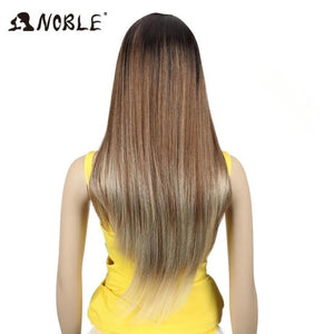 Noble Synthetic Lace Wigs For Black Women 28Inch Straight Kanekalon Hair Ombre Lace Wig Cosplay Wigs Synthetic  Lace Front Wig