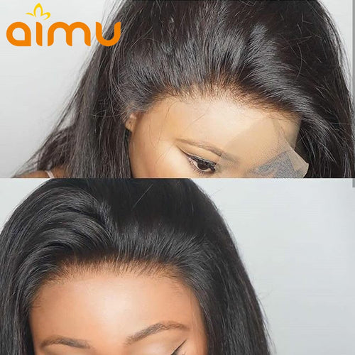 Preplucked Lace Wig Straight Human Hair Wigs Raw Indian Virgin Hair Braided Lace Wigs Full Lace Wig Human Hair Aimu