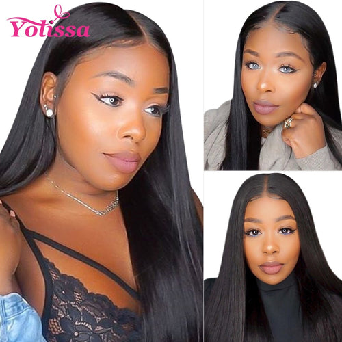 Yolissa 360 Lace Frontal Wig Brazilian Straight Lace Front Human Hair Wigs Pre Plucked 360 Lace Wig Swiss Lace Wig Remy Hair