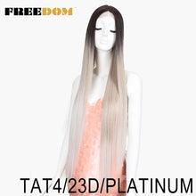 Charger l&#39;image dans la galerie, FREEDOM Synthetic Lace Front Wig 38 Inches deep patr Long Straight Wigs Ombre  Cosplay Wigs Synthetic Lace Wig For Black Women