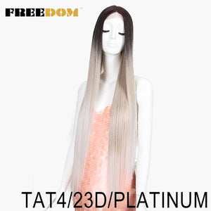 FREEDOM Synthetic Lace Front Wig 38 Inches deep patr Long Straight Wigs Ombre  Cosplay Wigs Synthetic Lace Wig For Black Women