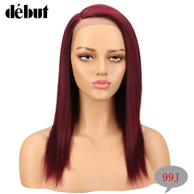 Debut Lace Wigs Human Hair Straight Lace Front Human Hair Wigs For Black Women Remy Ombre Bob Lace Wig Free Shipping