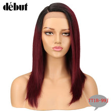Charger l&#39;image dans la galerie, Debut Lace Wigs Human Hair Straight Lace Front Human Hair Wigs For Black Women Remy Ombre Bob Lace Wig Free Shipping