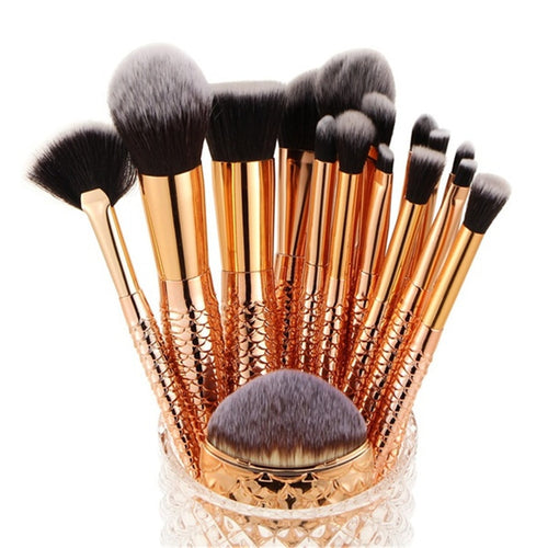 16PCS Make Up Foundation Eyebrow Eyeliner Blush Cosmetic Concealer Brushes Professional Makeup Brushes Make Up Tools