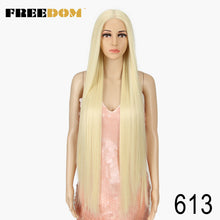 Charger l&#39;image dans la galerie, FREEDOM Synthetic Lace Front Wig 38 Inches deep patr Long Straight Wigs Ombre  Cosplay Wigs Synthetic Lace Wig For Black Women