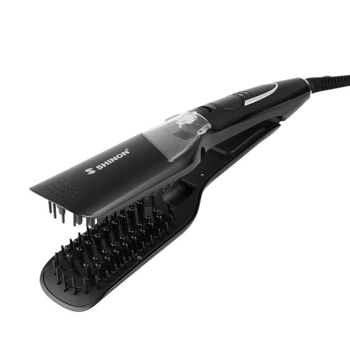 SHINON Dry/wet Hair Straightener Brush Professional Hair Salon Styling Heated Hair Comb Straightener Steam Vapor With LCD Screen