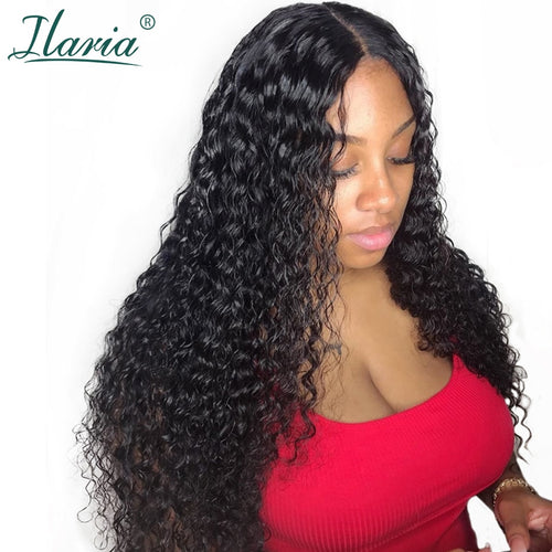 ILARIA 250% Density 360 Lace Frontal Wig Pre Plucked Lace Front Human Hair Wigs For Women Brazilian Curly Hair Lace Wig