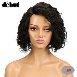 Debut Wig Human Hair Ombre Bob Lace Wig Short Ombre Curly Human Hair Wigs For Black Women Brazilian Remy Water Wave Lace Wig