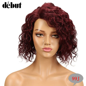 Debut Wig Human Hair Ombre Bob Lace Wig Short Ombre Curly Human Hair Wigs For Black Women Brazilian Remy Water Wave Lace Wig