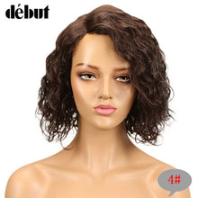 Charger l&#39;image dans la galerie, Debut Wig Human Hair Ombre Bob Lace Wig Short Ombre Curly Human Hair Wigs For Black Women Brazilian Remy Water Wave Lace Wig