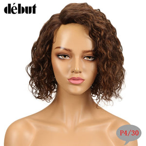 Debut Wig Human Hair Ombre Bob Lace Wig Short Ombre Curly Human Hair Wigs For Black Women Brazilian Remy Water Wave Lace Wig