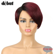 Charger l&#39;image dans la galerie, Debut Lace Wigs Human Hair Wigs For Black Women Part Lace Bob Short Wig Human Hair Straight Remy Ombre Lace Wig Free Shipping