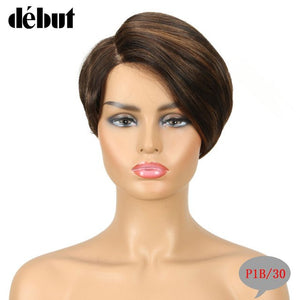 Debut Lace Wigs Human Hair Wigs For Black Women Part Lace Bob Short Wig Human Hair Straight Remy Ombre Lace Wig Free Shipping