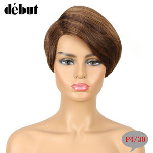 Debut Lace Wigs Human Hair Wigs For Black Women Part Lace Bob Short Wig Human Hair Straight Remy Ombre Lace Wig Free Shipping