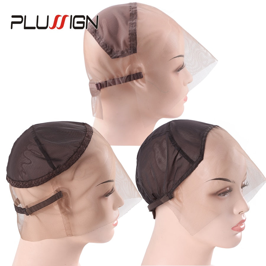 Three Style Can Choose Front/ 360/ Full Swiss Lace Wig Cap For Making Wigs Factory Supply Wholesale Lace Wig Net For Black Women