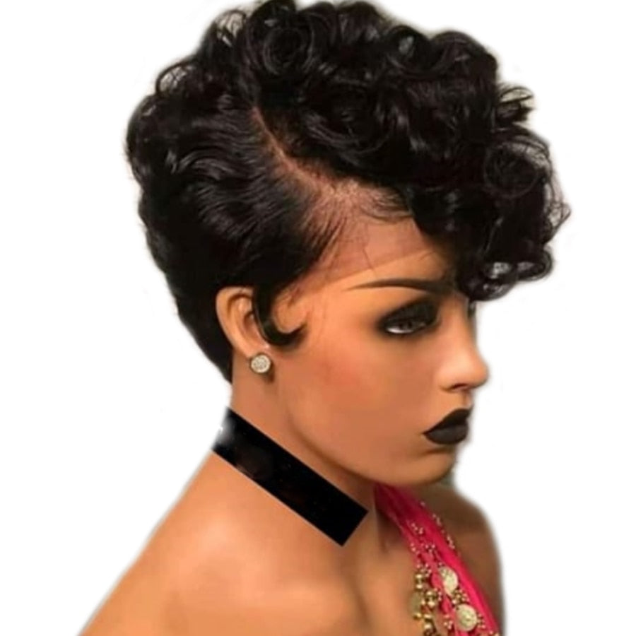 150% Curly Human Hair Wig For Black Women Short Glueless Full Lace Wig Bob Brazilian Wig Remy Lace Wigs Pre Plucked Swiss Lace