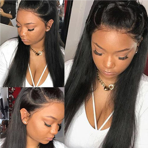 Beaudiva Straight Lace Front Human Hair Wigs For Natural Black Color Brazilian Lace Wig 4*4 Lace With Baby Hair