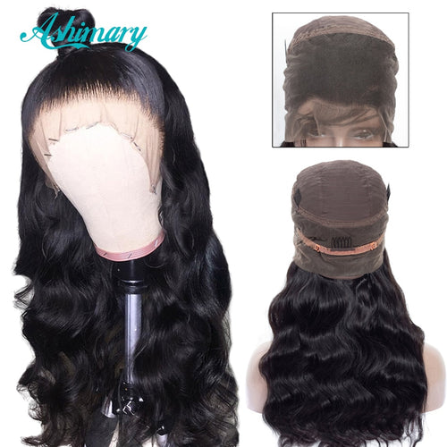 Ashimary 360 Lace Frontal Wigs Remy Body Wave Wig Lace Front Human Hair Wigs for Black Women Peruvian 360 Lace Wig